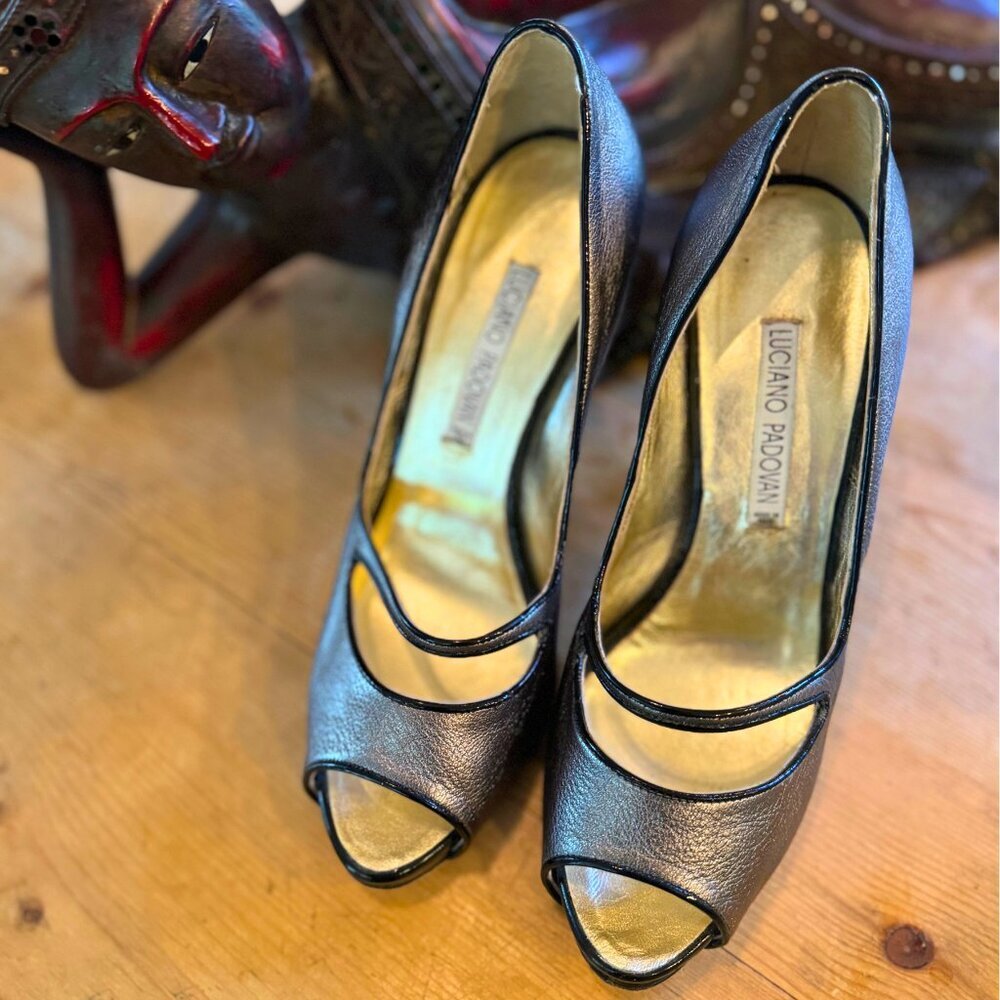 Luciano Padovan Italian Leather Peep-Toe Heels | Size 39 (US 8.5–9)